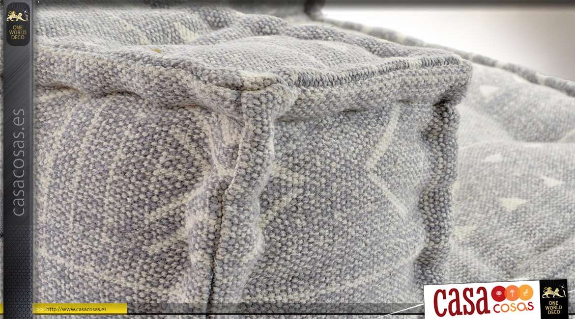 Sofá esquinero bajo, de tela gris claro estilo boho 80 cm