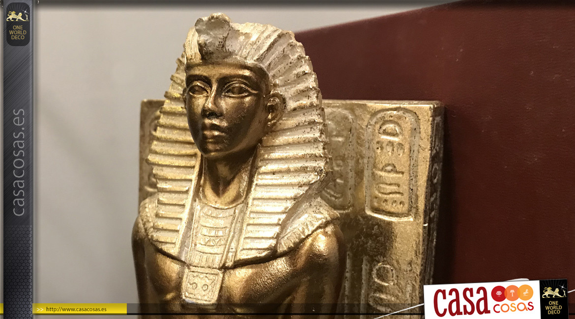Par de sujetalibros de resina, tema de los antiguos faraones egipcios, 20cm