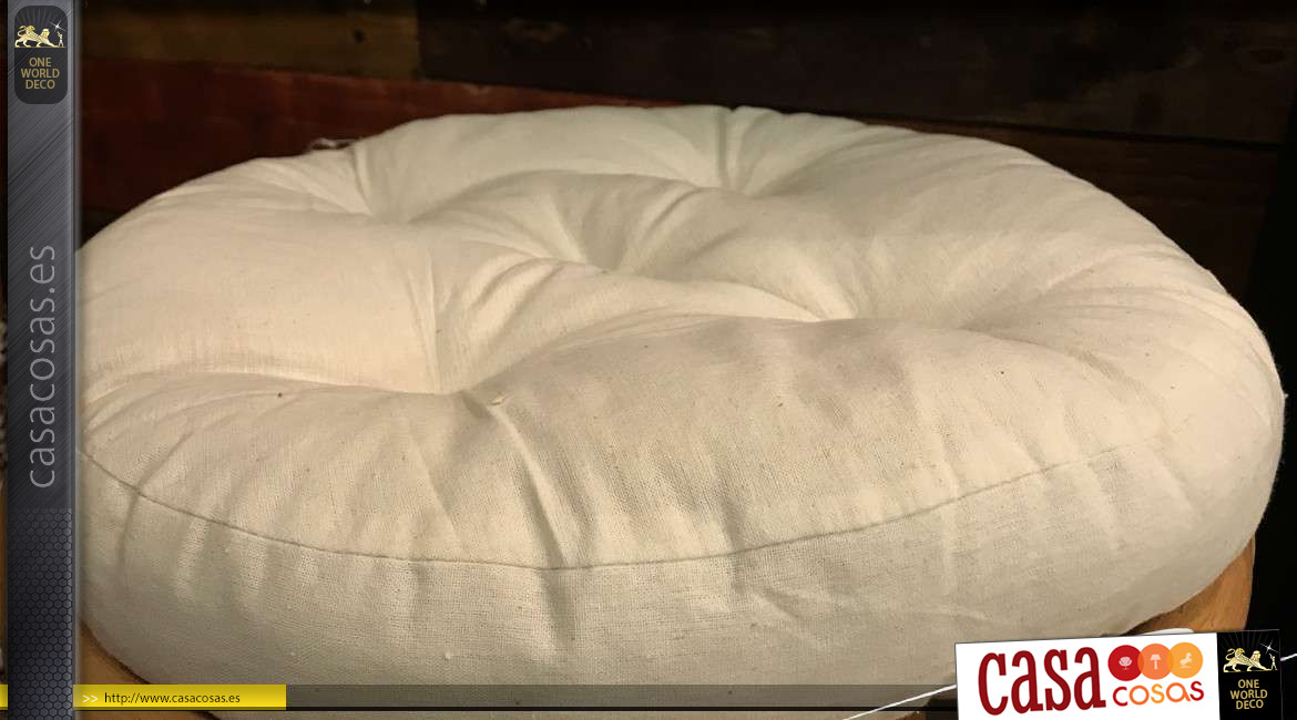 taburete de ratán con cojin de Java 100% algodón