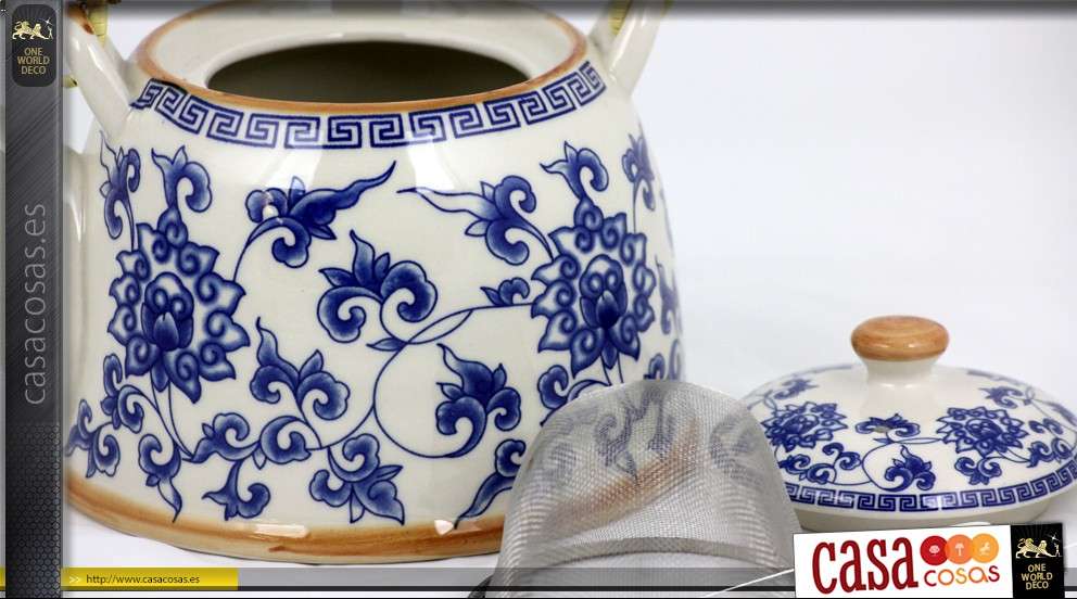 Tetera de cerámica fina estilo vintage