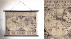 Decoración de pared vintage, mapa grande para colgar con motivos del viejo mundo, 100 cm