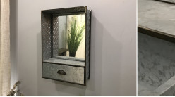 Estante de espejo con acabado en relieve de zinc 60 cm