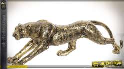 Estatuilla de pantera acabado dorado y envejecida 45 cm.