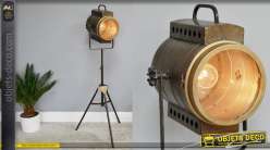 Lámpara trípode de metal proyector estilo antiguo, espíritu industrial luz dorada 140cm