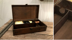 Caja para 2 botellas estilo antiguo de madera