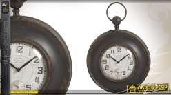 Reloj de pared estilo mercado de pulgas de metal y vidrio