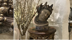Escultura de Buda espíritu ruinas antiguas, acabado con efecto envejecido, 38 cm