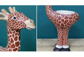 Macetero decorativo de resina en forma de jirafa, acabado realista, 43cm