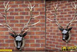 Trofeo de pared decorativo en forma de gran cabeza de ciervo