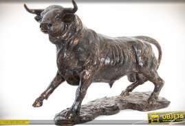 Figura de animal Toro de resina efecto bronce envejecido 37 cm