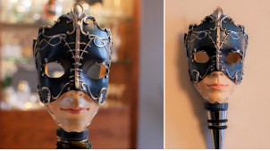 Tapón de botella decorativo en forma de máscara veneciana, ambiente de carnaval