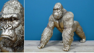 Representación de gorila en resina acabado oro envejecido ambiente chic king-kong, 38cm