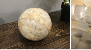Bola decorativa en madera de mango con acabado perlado, Ø10cm