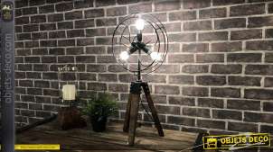 Lámpara de estilo industrial con forma de ventilador retro de 64 cm