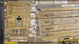 Mueble industriale y retro en madera envejecida con cajones