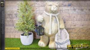Estatuilla del oso de Navidad con linterna
