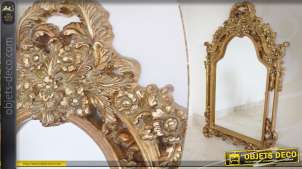 Espejo de pared de estilo barroco con pátina de oro viejo