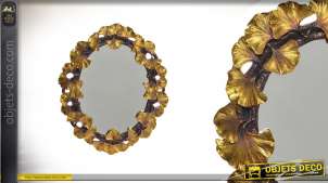 Marco de espejo de resina dorado adornado acabados Ø45