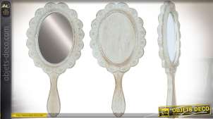 Espejo barroco en estilo retro y pátina blanca barroca 27 cm