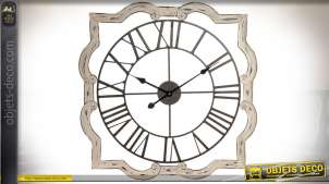 Reloj de pared original de madera y metal estilo retro Ø 70 cm