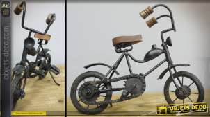 Bicicleta decorativa retro de metal y madera estilo vintage 26 cm
