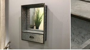 Estante de espejo con acabado en relieve de zinc 60 cm