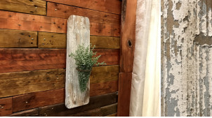 Florero de pared de madera y vidrio 61 cm