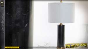 Lujosa lámpara de salón de mármol negro y latón dorado 61 cm