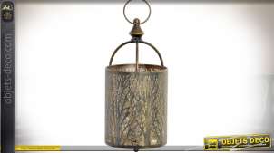 Linterna colgante / candelabro de metal acabado cobre 32 cm