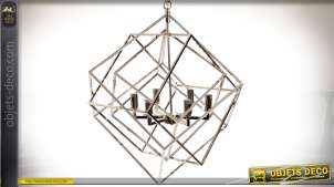 Lampara de araña de diseño de metal cromado efecto 3D 70 x 70 cm
