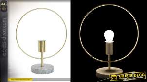 Lámpara de diseño circular de metal y mármol 38 cm.