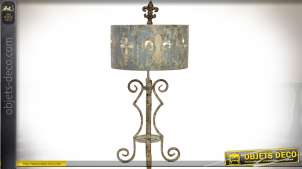 Lámpara grande de estilo recuperado y aspecto metal de mercadillo envejecido 87,5 cm