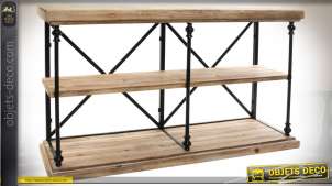 Mesa rústica de madera y metal para cortinas 137 cm