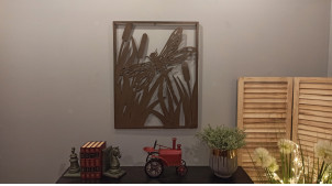 Decoración de pared de metal calado negro vintage: libélula 80 cm