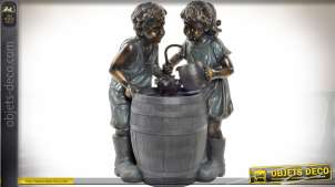 Fuente decorativa de  interior : niños (imitación bronce) 77 cm