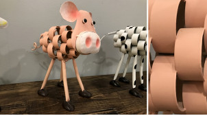 Cerdo de metal estilizado - Colección Granja moderna