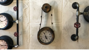 Reloj de pared colgante estilo indus en forma de polea 43 cm