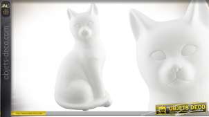 Lámpara de mesa con forma de gato sentado hecha de porcelana blanca