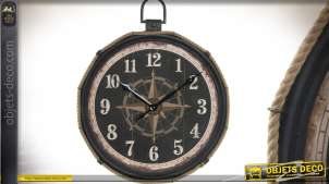Reloj de pared retro en estilo costero y metal playa 99 x 81 cm