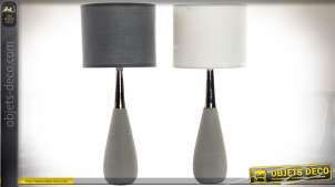 Lámparas Duo con pantalla cerámica y metal cromada en blanco y negro 43 cm