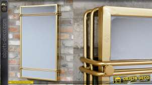 Espejo de metal moderno, acabado dorado cepillado 81cm