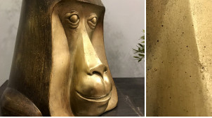 Macetero de resina, forma de mono con acabados modernos y brillantes 26cm de alto