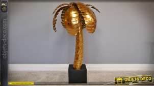 Palmera en metal dorado brillante estilo Art Deco 112 cm
