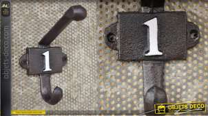Gancho de pared en hierro fundido, colección Numbers, modelo número 1