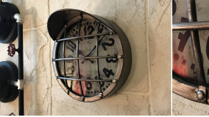 Reloj de metal estilo semáforo industrial, Ø25cm