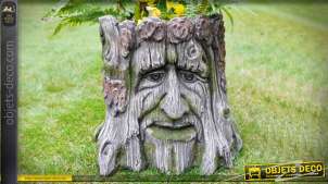 Jardinera cuentos y espíritu mágico, de resina forma de tronco de arbol Ø 28 cm