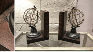 Sujetalibros en forma de esferas armilares, de estilo retro 24 cm