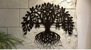 Cedro, gran decoración Árbol de la Vida, de metal efecto antiguo,63cm