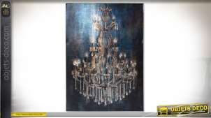 Pintura de un gran candelabro con colgantes estilo Imperio