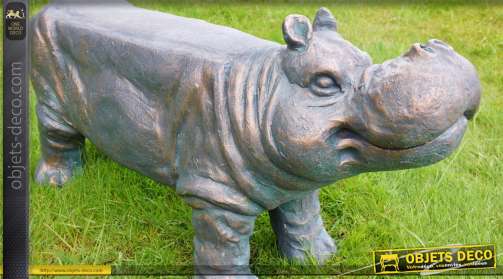 Hipopótamo de banco al aire libre 80 cm